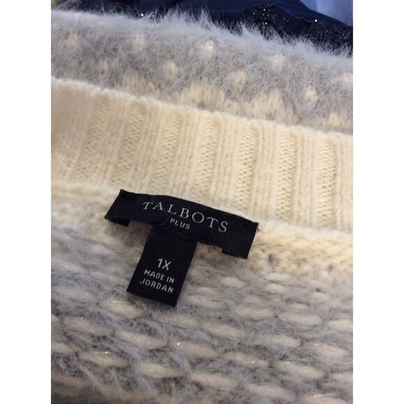 Talbots Plus 1X Jacquard Crewneck Fair Isle SOFT Sweater EUC - Picture 4 of 6